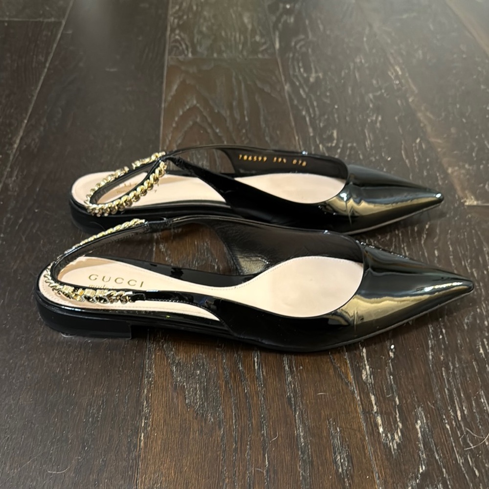 Gucci Black Patent Leather Slingback Pumps - Picture 5 of 12